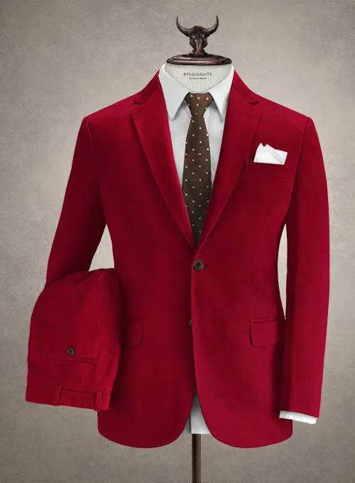 Functional Layers Caccioppoli Canvas Red Cotton Suit