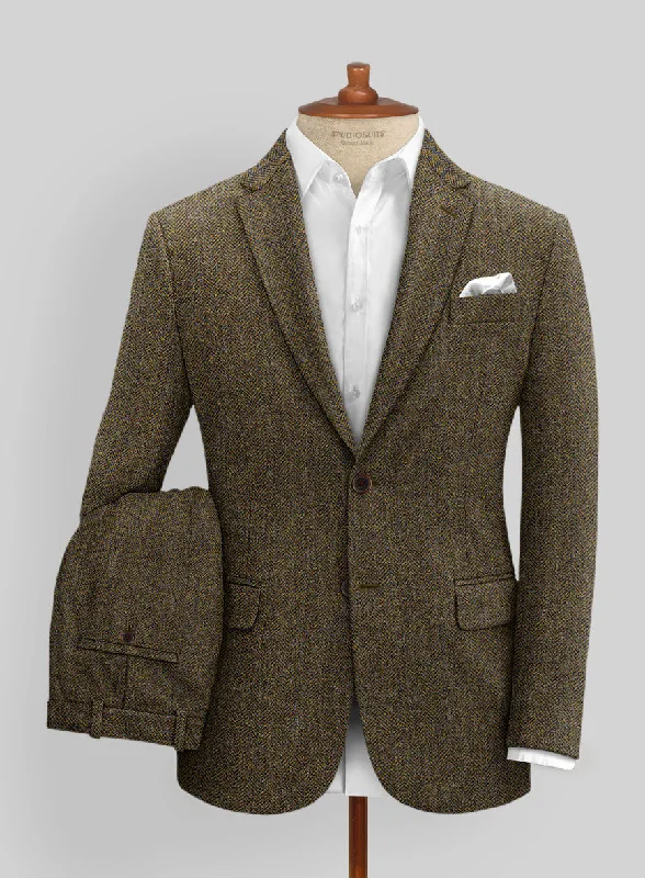 Street-Friendly Wear Haberdasher Mustard Brown Tweed Suit