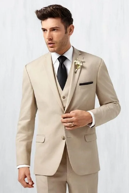 Casual Sweaters Men 3 Piece Suit Beige One Button Suit Beach Wedding Suit Bespoke For Men Clothing Slim Fit Suit - Gift For Him