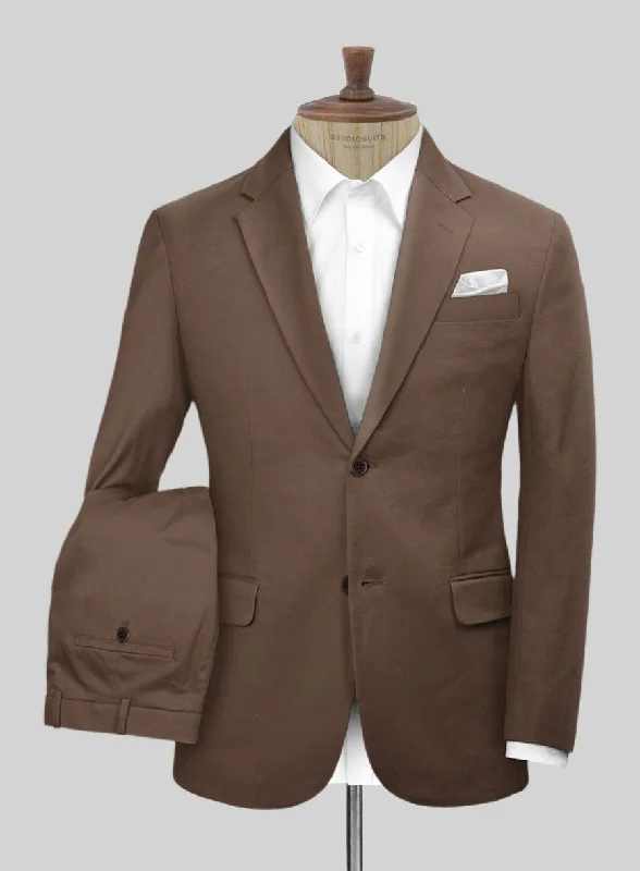 Sporty Wardrobe Scabal Dark Brown Cashmere Cotton Suit