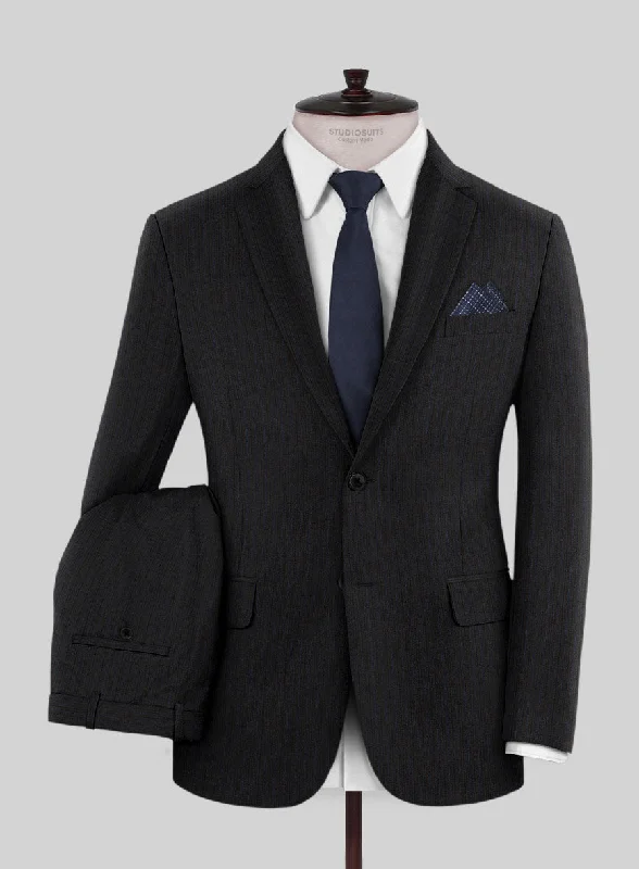 Casual Knitwear Lanificio Zegna Traveller Naquez Black Stripe Wool Suit