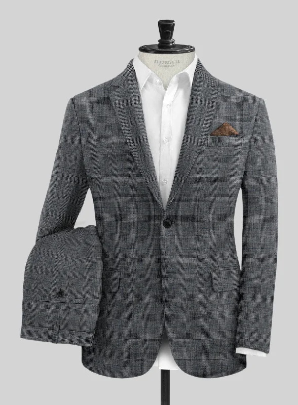 Urban Style Solbiati Slate Blue Glen Linen Suit