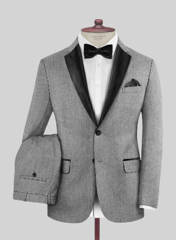 Cool Casuals Napolean Stretch Mid Gray Wool Tuxedo Suit