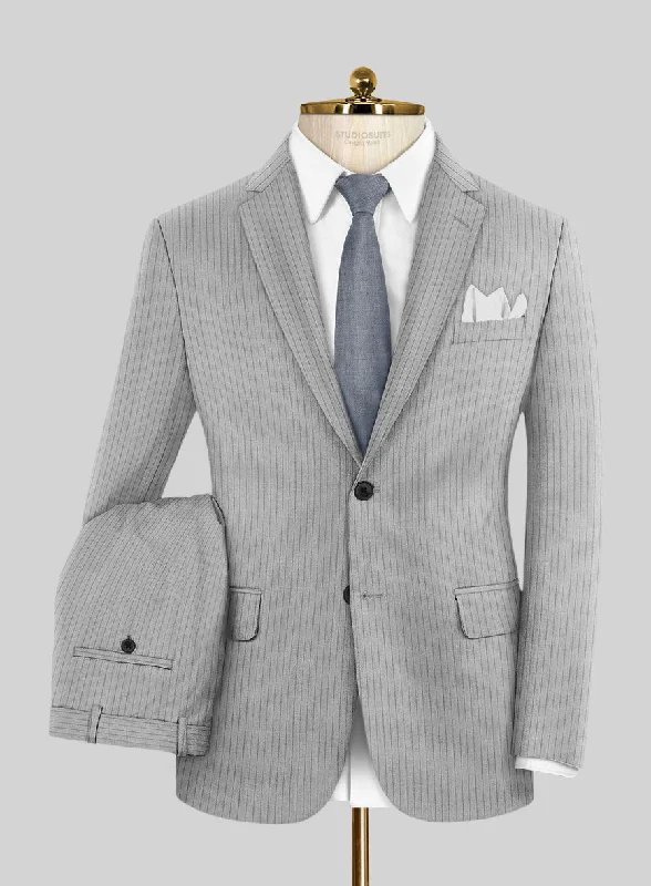 Functional Tops Reda Tibaro Gray Stripe Wool Suit