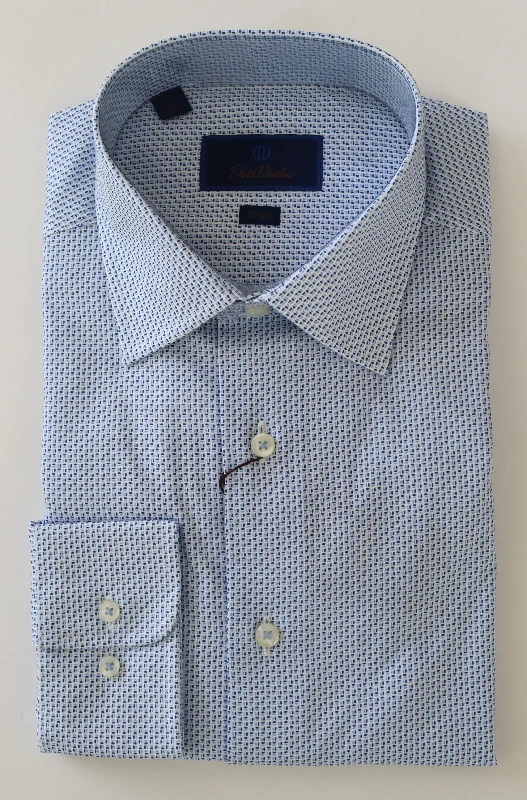 Smart Outfits David Donahue Blue Trim Barrel Cuff Dress Shirt