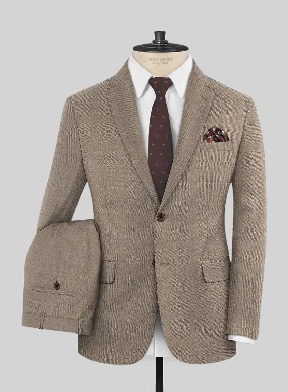 Simple Outfits Lanificio Zegna Trofeo Sharkskin Brown Wool Suit