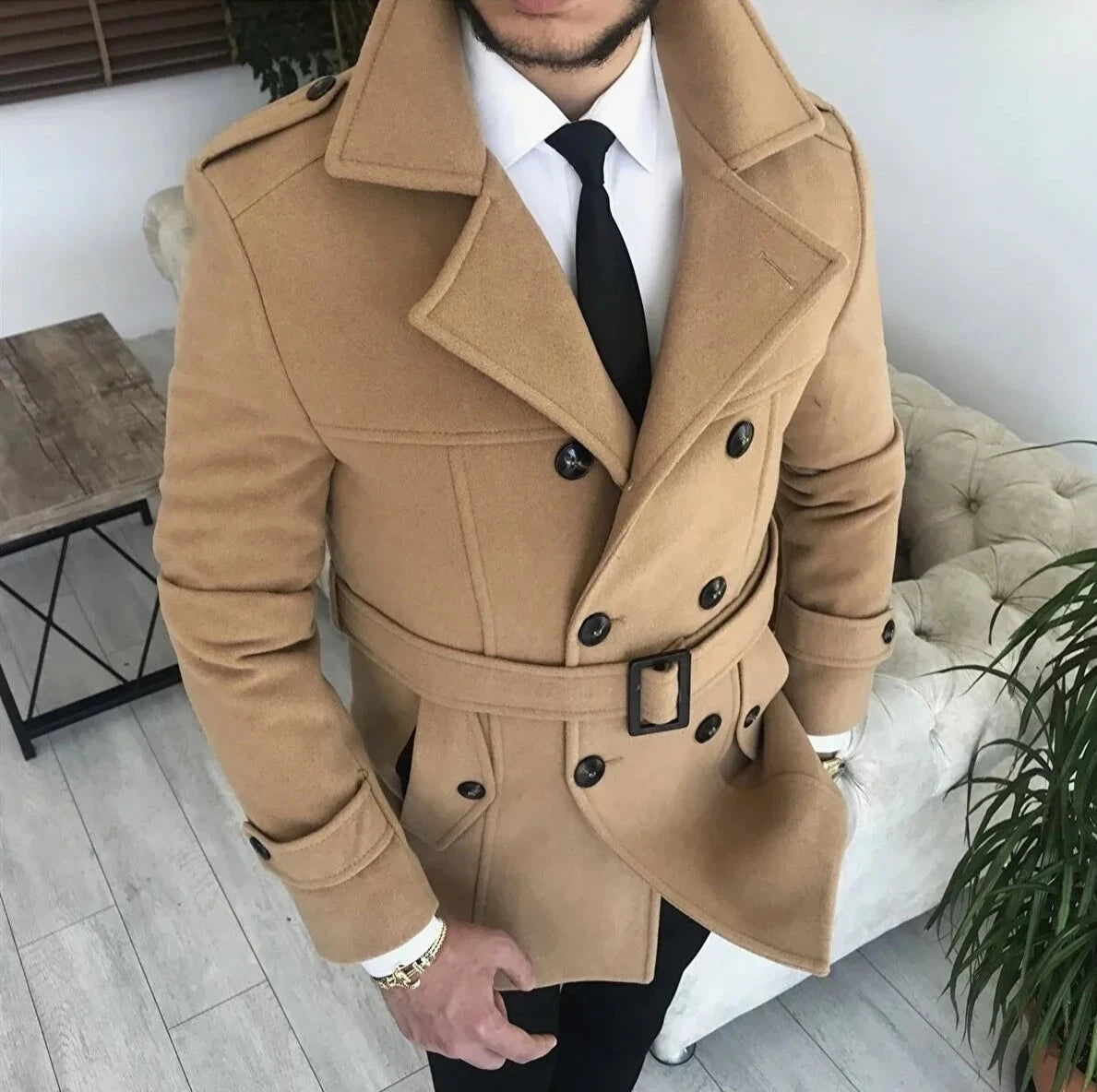 Arctic Camel Double Breasted Coat by ITALIAN VEGA®