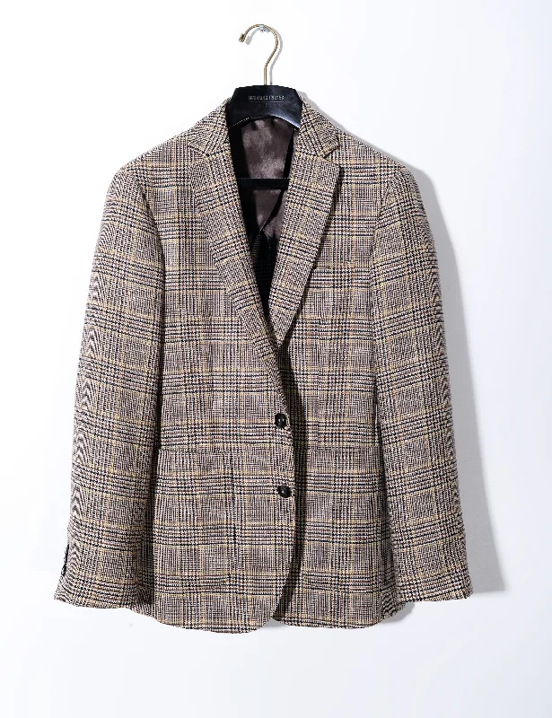 BKT35 Unstructured Jacket in Vintage Wool - English Plaid