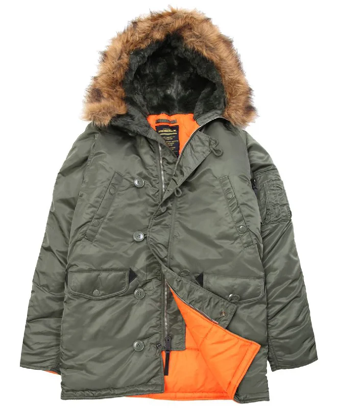 Alpha Industries Slim Fit N-3B Parka - Sage Green