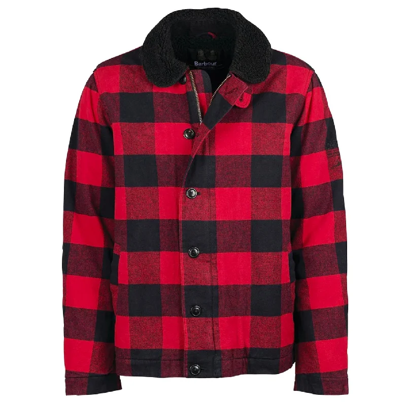 Barbour International Plaid Check Deck Casual Red