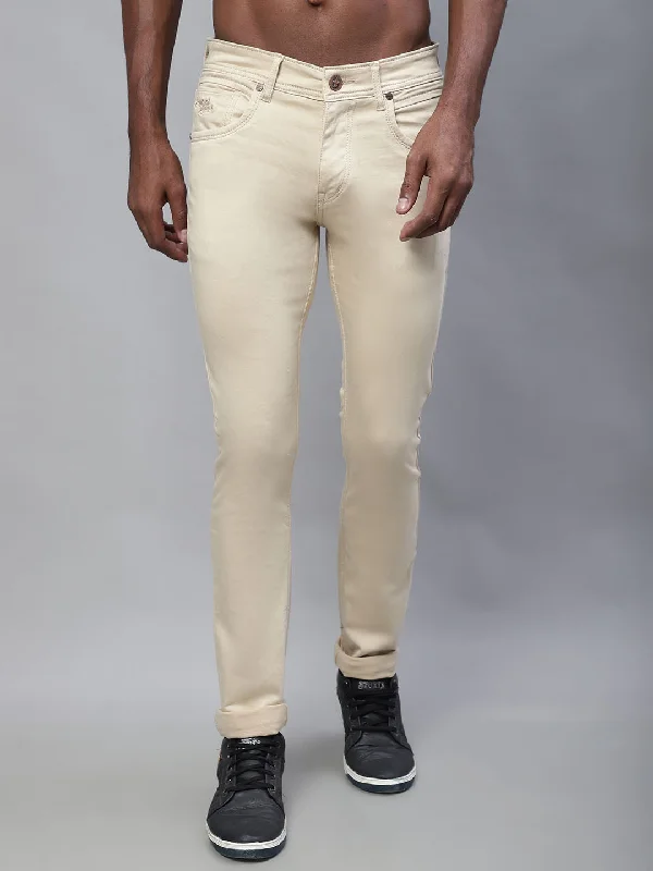 Outdoor Essentials Sporty Wardrobe Sporty Wardrobe Men's Ultra Narrow fit No Fade Beige  Jeans