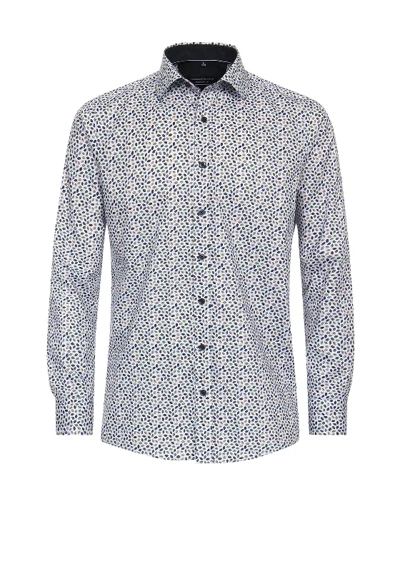 Casa Moda Leaf Print Shirt, Blue Multi