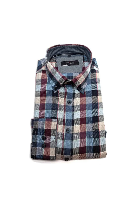 Casa Moda Check Shirt, Grey Multi