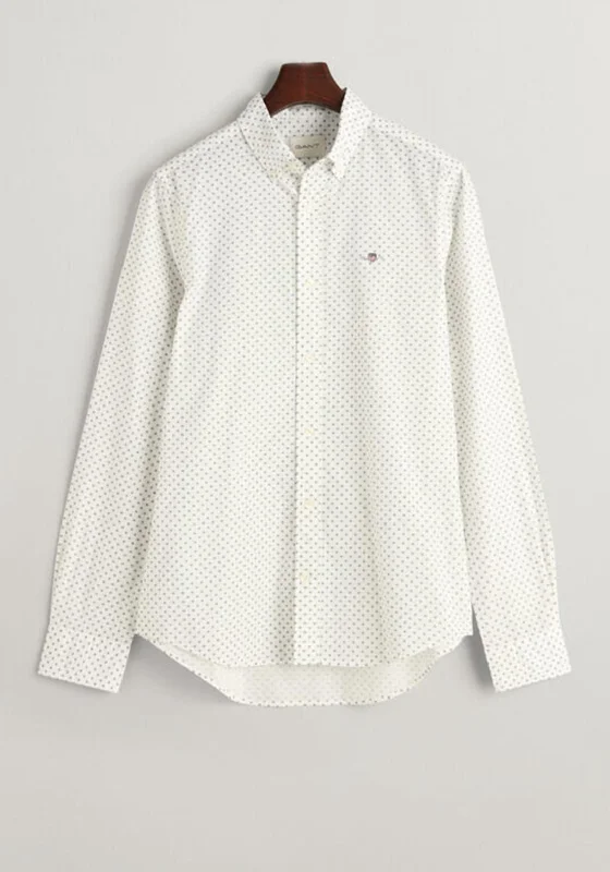 Gant Micro Print Slim Fit Shirt, Eggshell