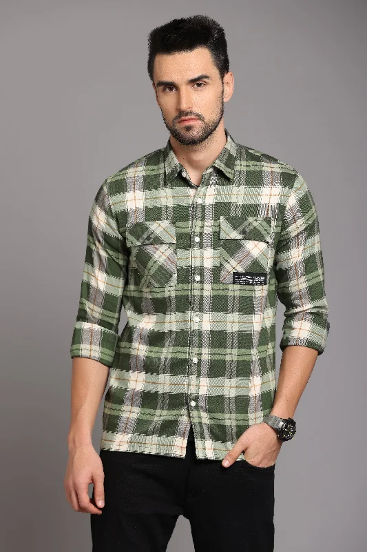 Green Check Full Sleeve Shirt