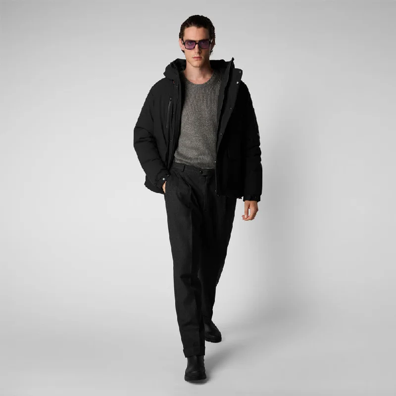 Men's Hiram Hooded Parka In Black