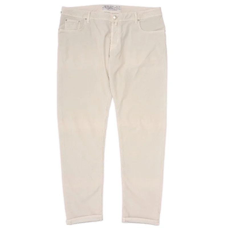 Everyday Apparel Modern Comfort Modern Comfort JACOB COHEN 688 Handmade Beige Cotton Straight Fit Jeans Pants NEW US 42