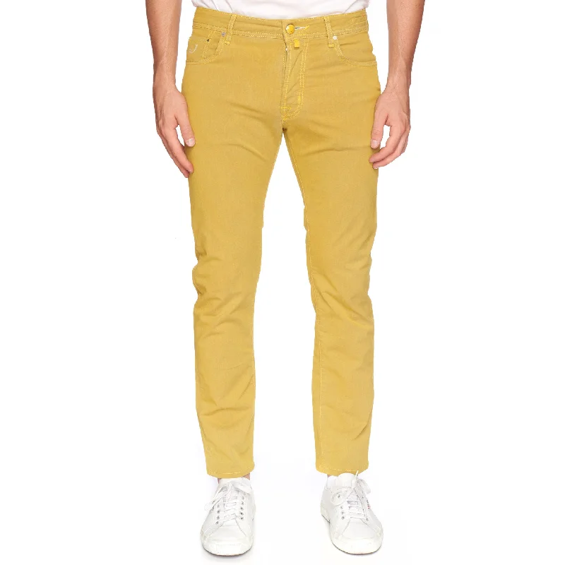 Stylish Looks Relaxed Fit Relaxed Fit JACOB COHEN J688 Comfort Vintage Yellow Cotton Stretch Slim Jeans Pants US 33