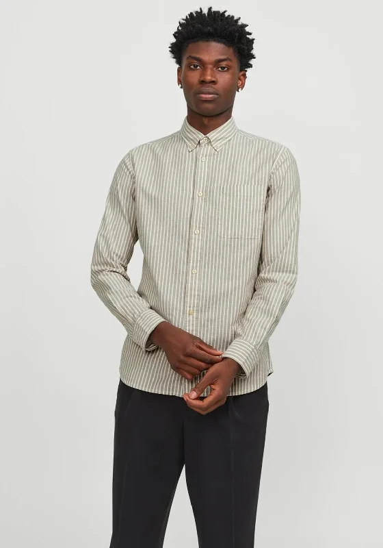 Jack & Jones Brook Stripe Oxford Shirt, Dried Herb