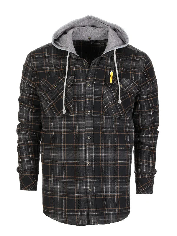 Men's Removable Hoodie Flannel Shirt