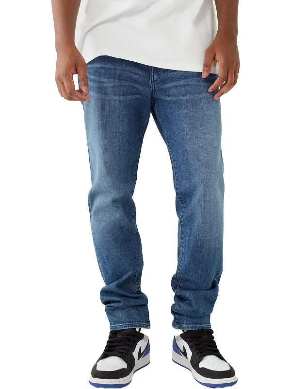 Mens Relaxed Medium Wash Skinny Jeans