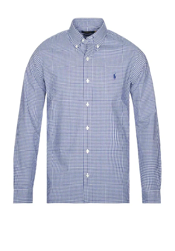 Ralph Lauren Gingham Poplin Shirt, Navy & White