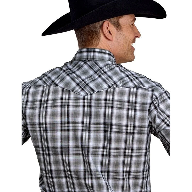 Roper Western Shirt Mens Long Sleeve Plaid Gray 01-001-0016-1068 GY