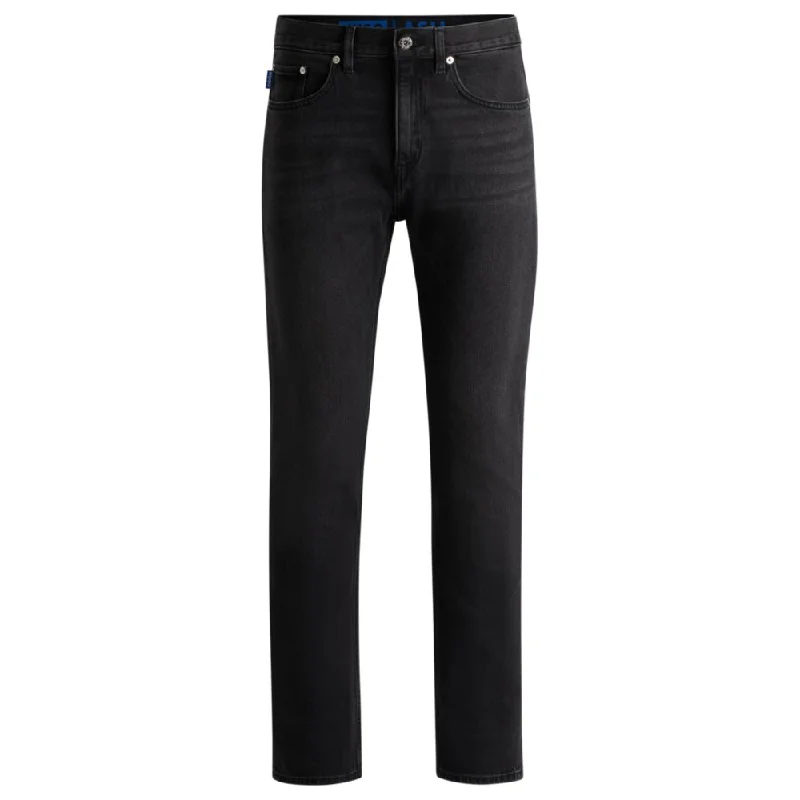 Slim-fit jeans in black stretch denim