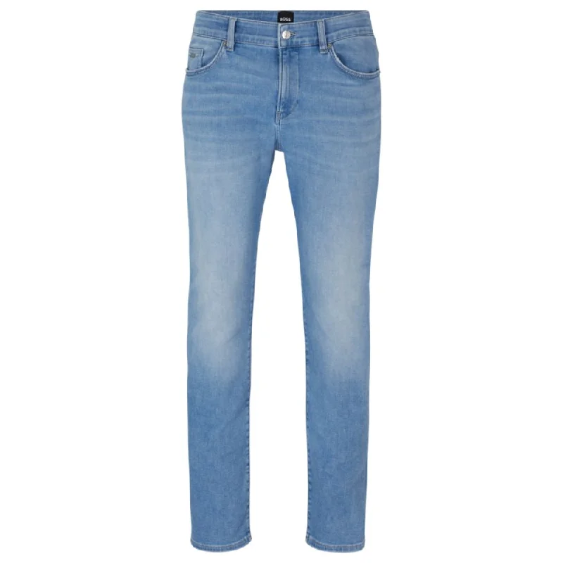 Slim-fit jeans in light-blue soft stretch denim