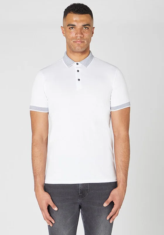 Remus Uomo Contrast Trim Polo Shirt, White