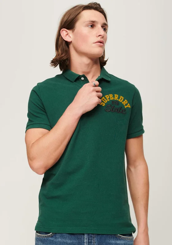 Superdry Vintage Superstate Polo Shirt, Erin Green