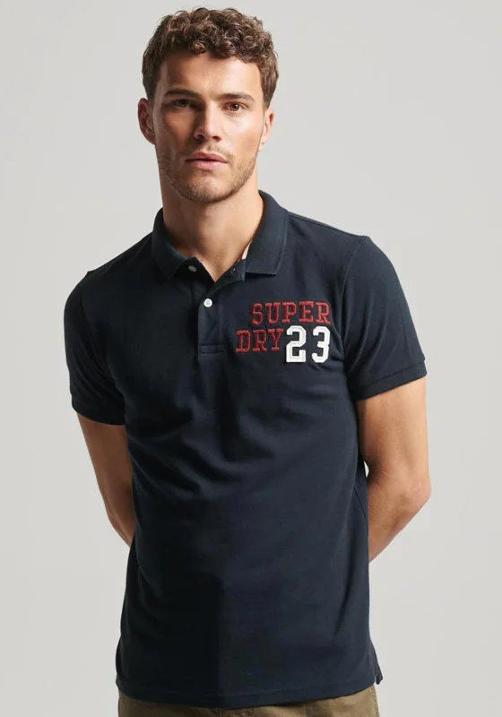 Superdry Vintage Superstate 2 Polo Shirt, Eclipse Navy