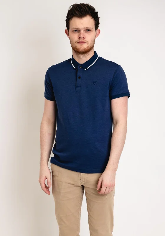 XV Kings by Tommy Bowe Burnham Tipped Polo Shirt, Deep Ocean