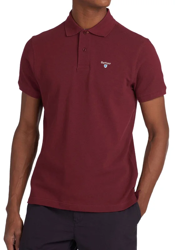 Barbour Tartan Pique Polo T-Shirt, Wine