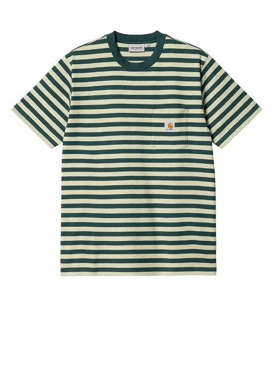 Carhartt Scotty Pocket Crew Neck T-Shirt, Scotty Stripe & Botanic