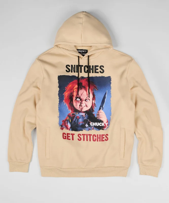 Chucky Snitches Get Stitches Hoodie - Khaki