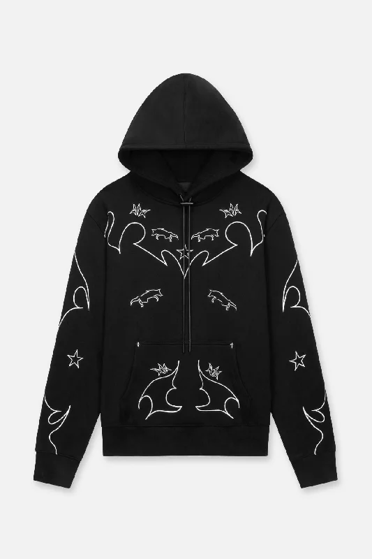 DION HOODIE | BLACK AND WHITE WESTERN