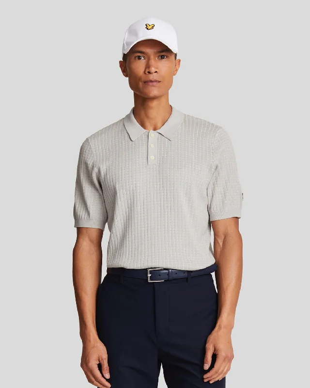 Golf Knitted Grid Polo Shirt