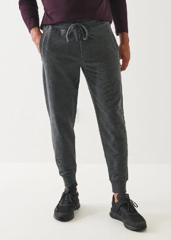 PIMA STRETCH FLEECE JOGGER - FLINT MELANGE