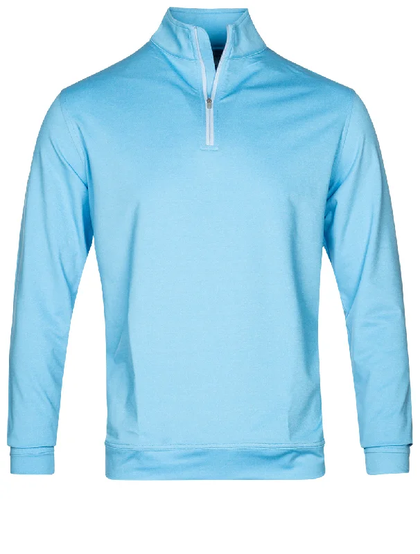 Perth Performance Melange Quarter Zip Beta Blue