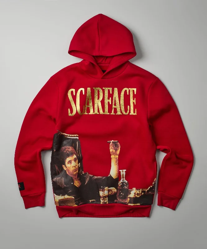 Plus Size Scarface Photo Print Hoodie - Red