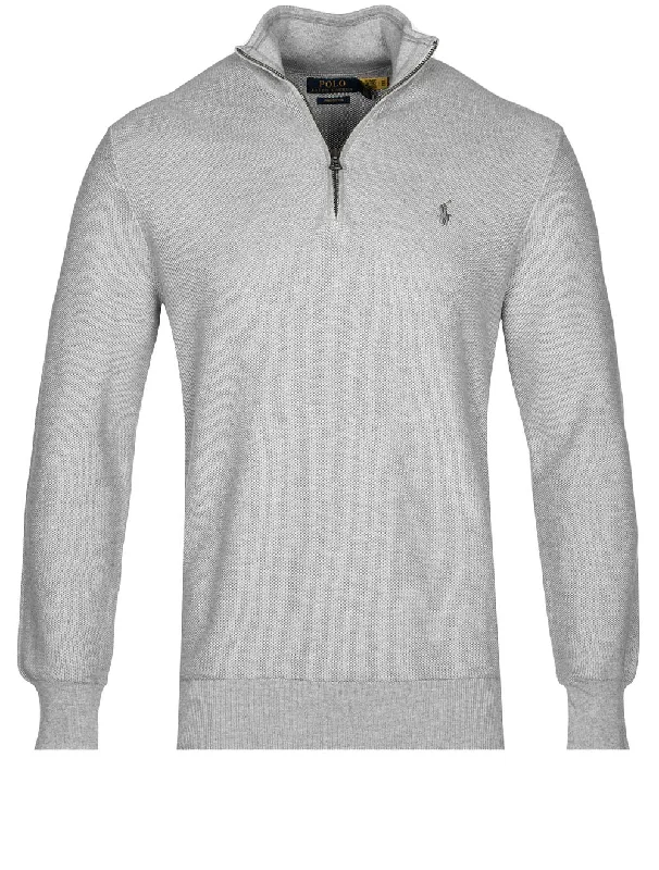 Pima Cotton Texture Half-Zip Andover Heather