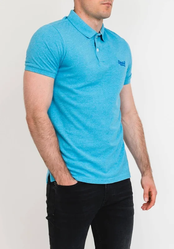 Superdry Classic Pique Polo Shirt, Electric Blue Grit