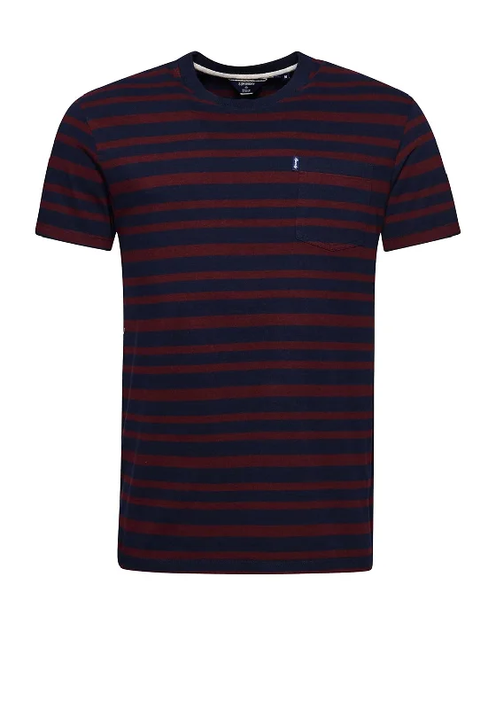 Superdry Vintage Stripe T-Shirt, Rich Navy & Port