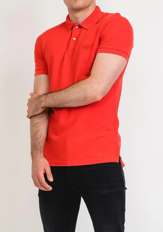 Superdry Vintage Destroyed Polo, Apple Red