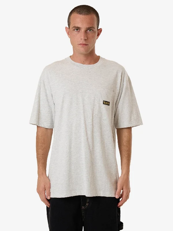 Thrills Union Oversize Fit Pocket Tee - White Marle